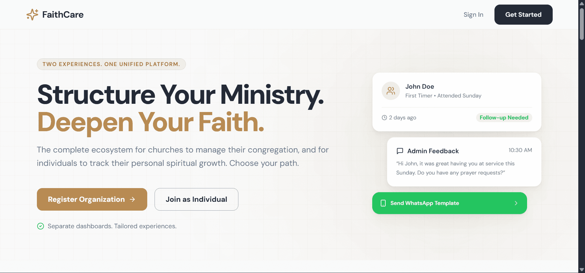 FaithCare Dashboard